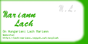 mariann lach business card